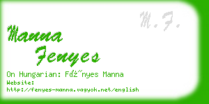 manna fenyes business card